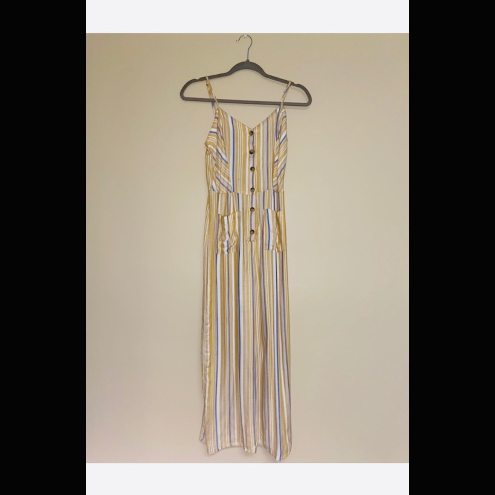 Yellow Striped Jumpsuit
